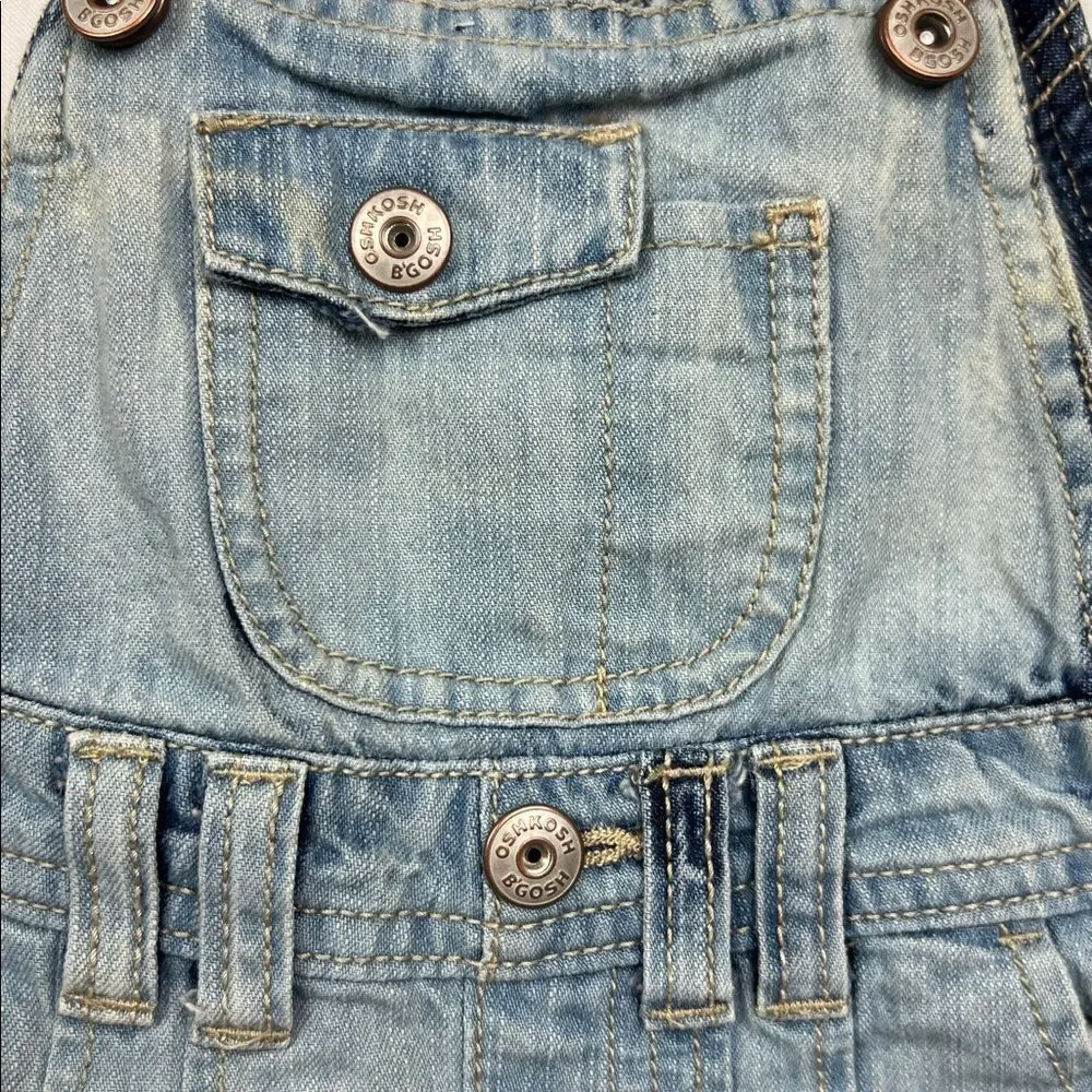 OshKosh B’Gosh embroidered and faded denim overall dress size 24 months